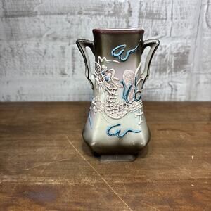 Vintage Nippon Moriage Dragon Vase with Bead Eyes Made in Japan